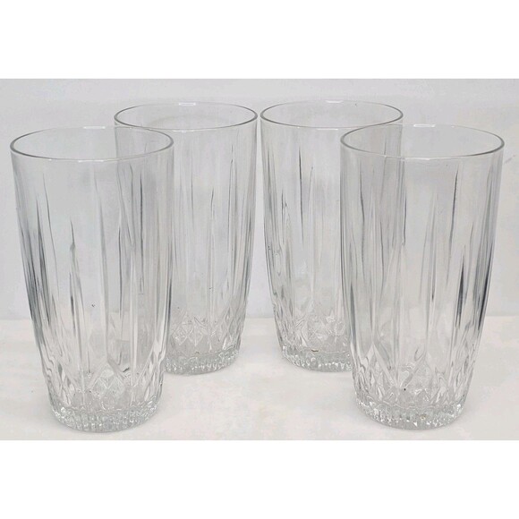 Vtg Anchor Hocking Canfield Highball Clear Glasses-‎ Set Of 4 - Picture 2 of 8
